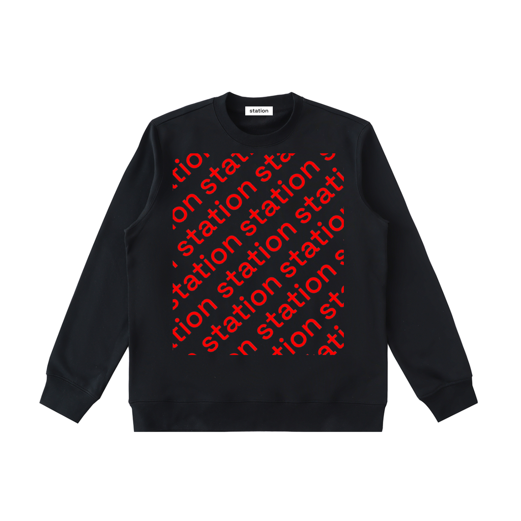 STATION logo one crewneck sweatshirt