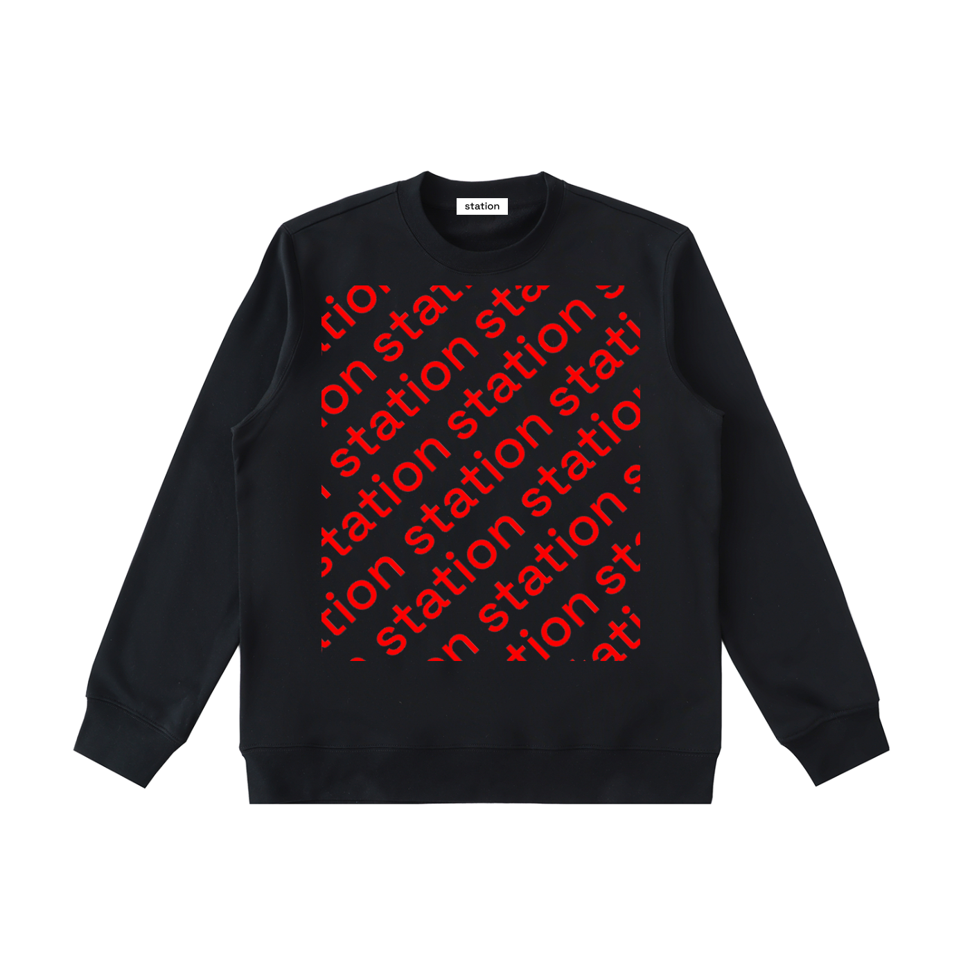 STATION logo one crewneck sweatshirt