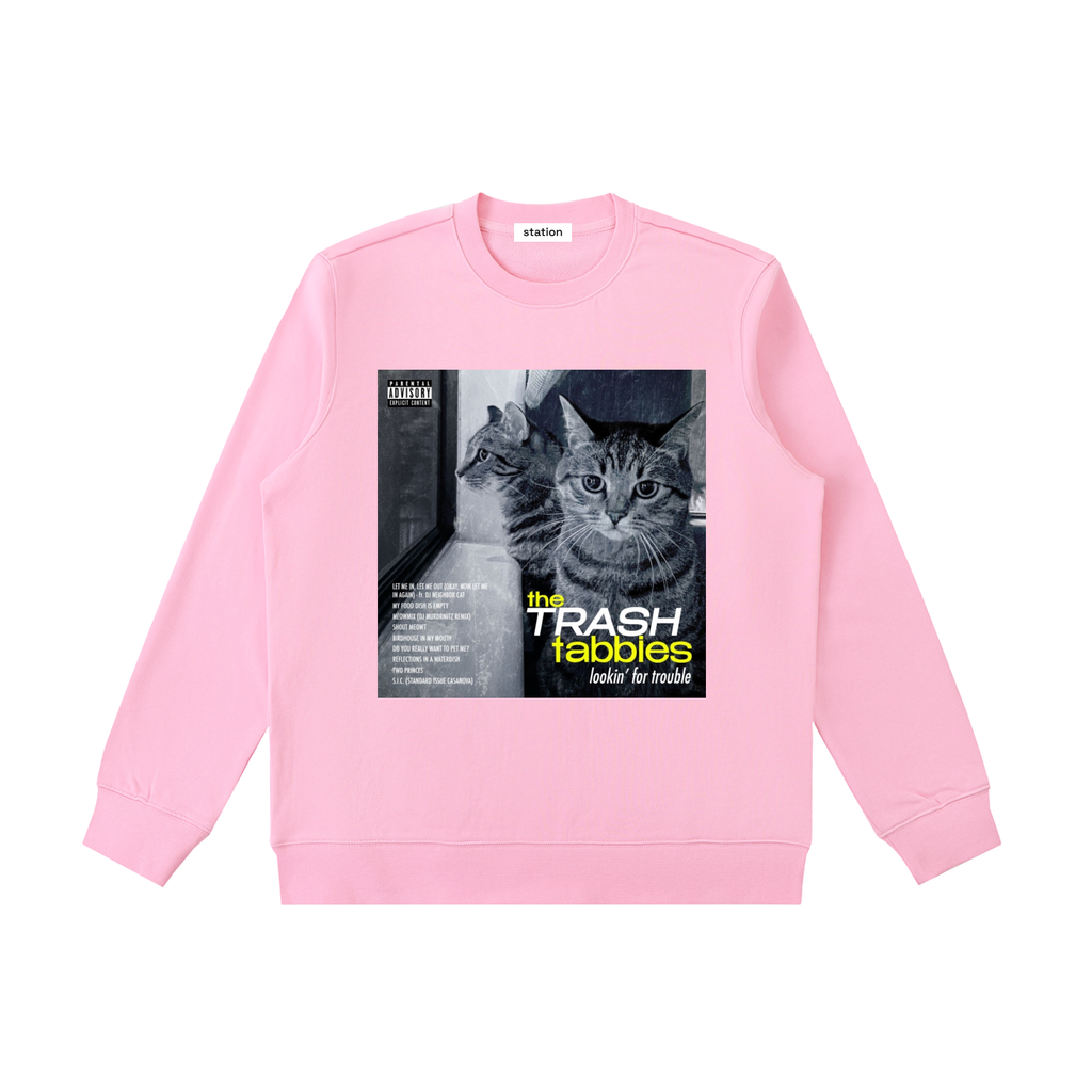 TRASH TABBIES crewneck sweatshirt