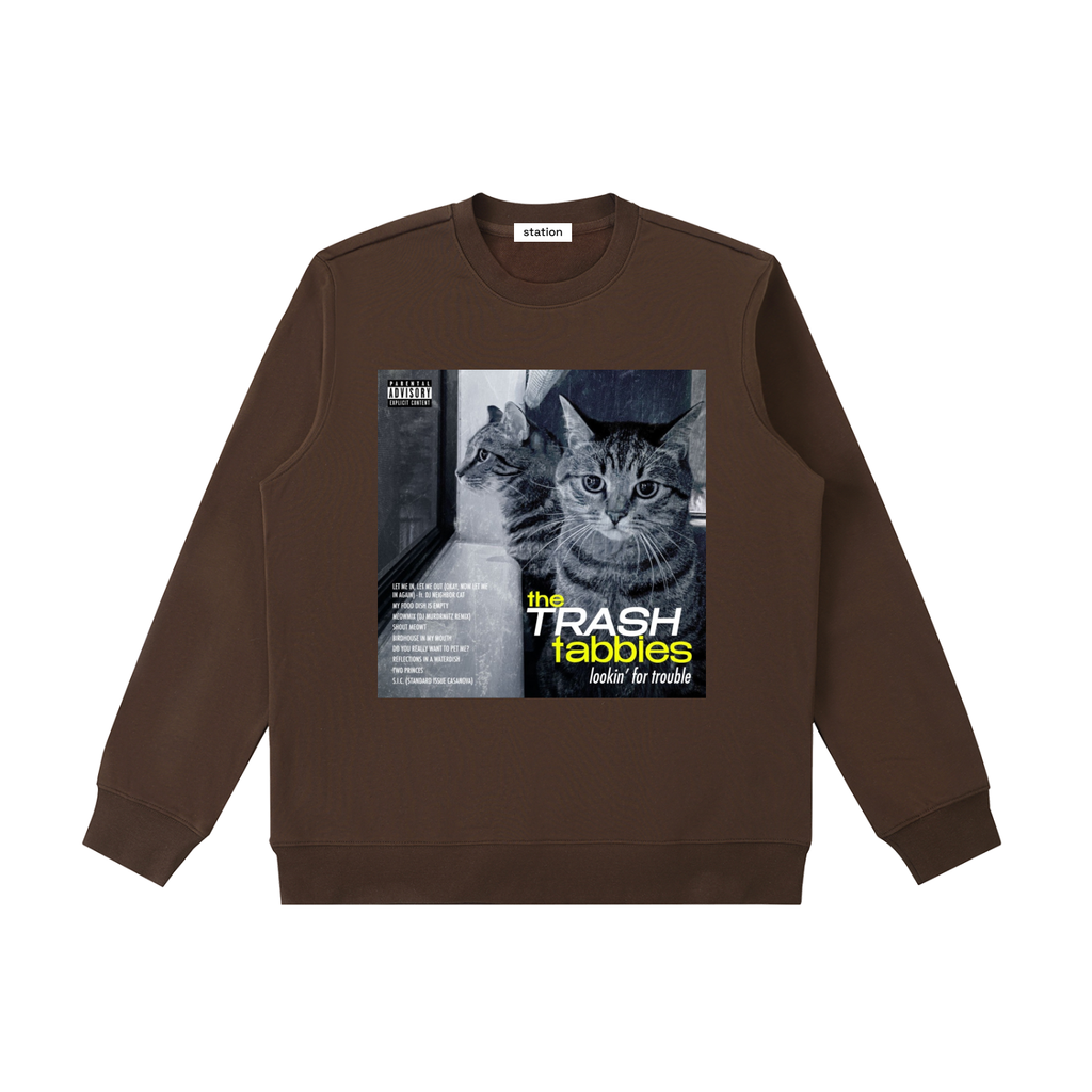 TRASH TABBIES crewneck sweatshirt