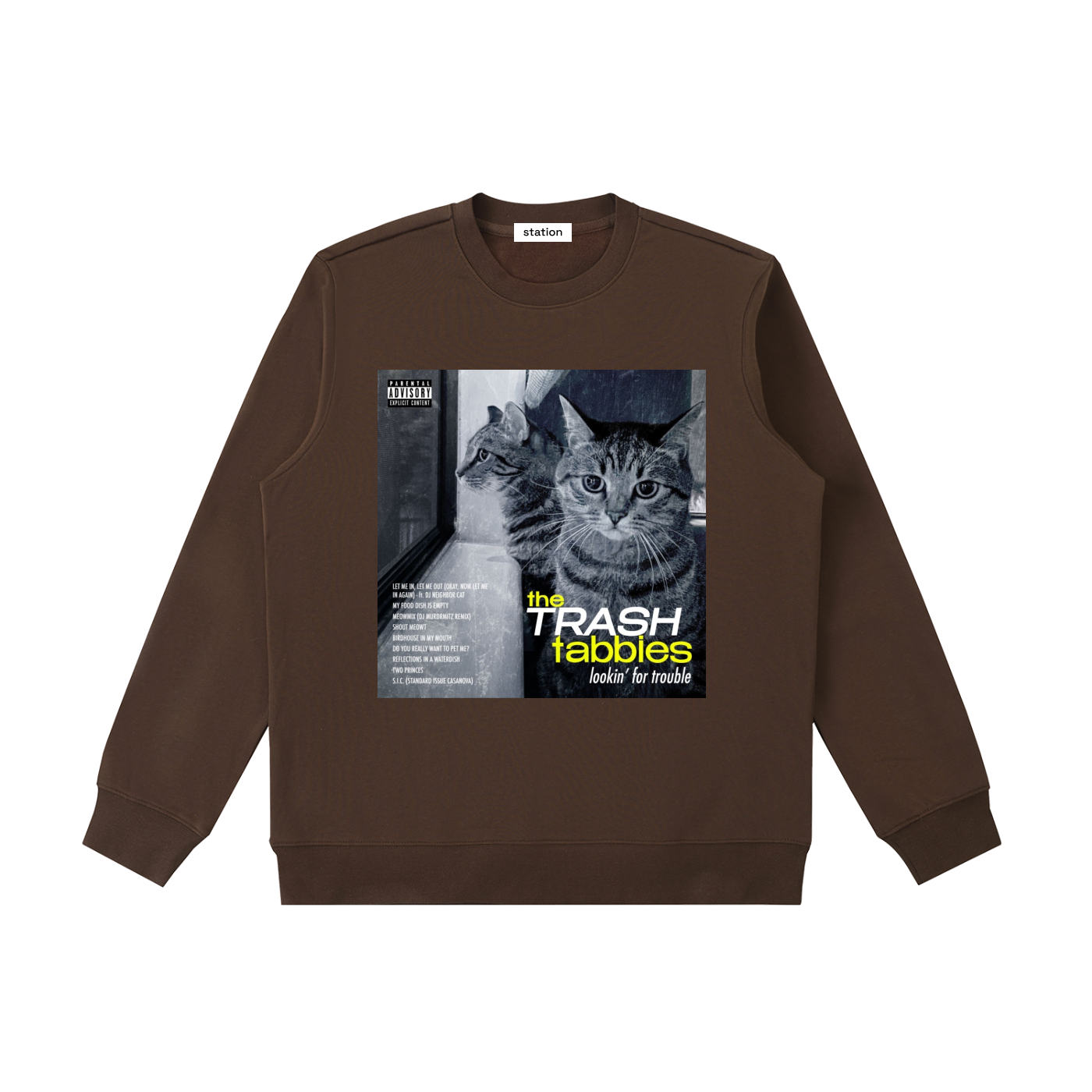 TRASH TABBIES crewneck sweatshirt
