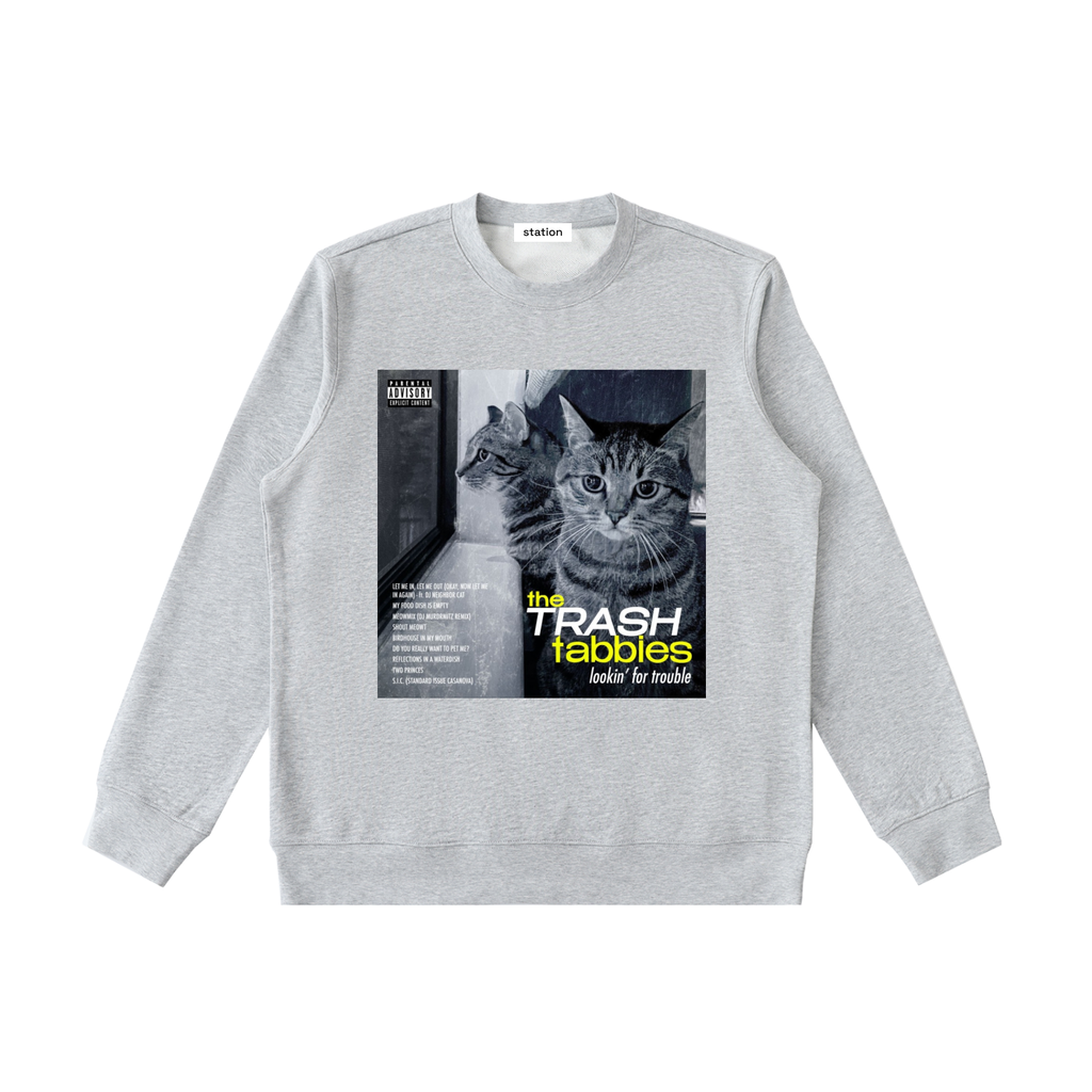 TRASH TABBIES crewneck sweatshirt