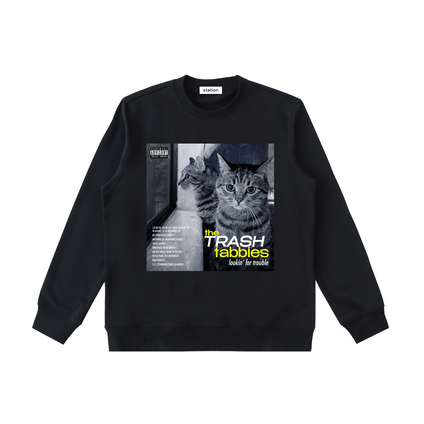 TRASH TABBIES crewneck sweatshirt