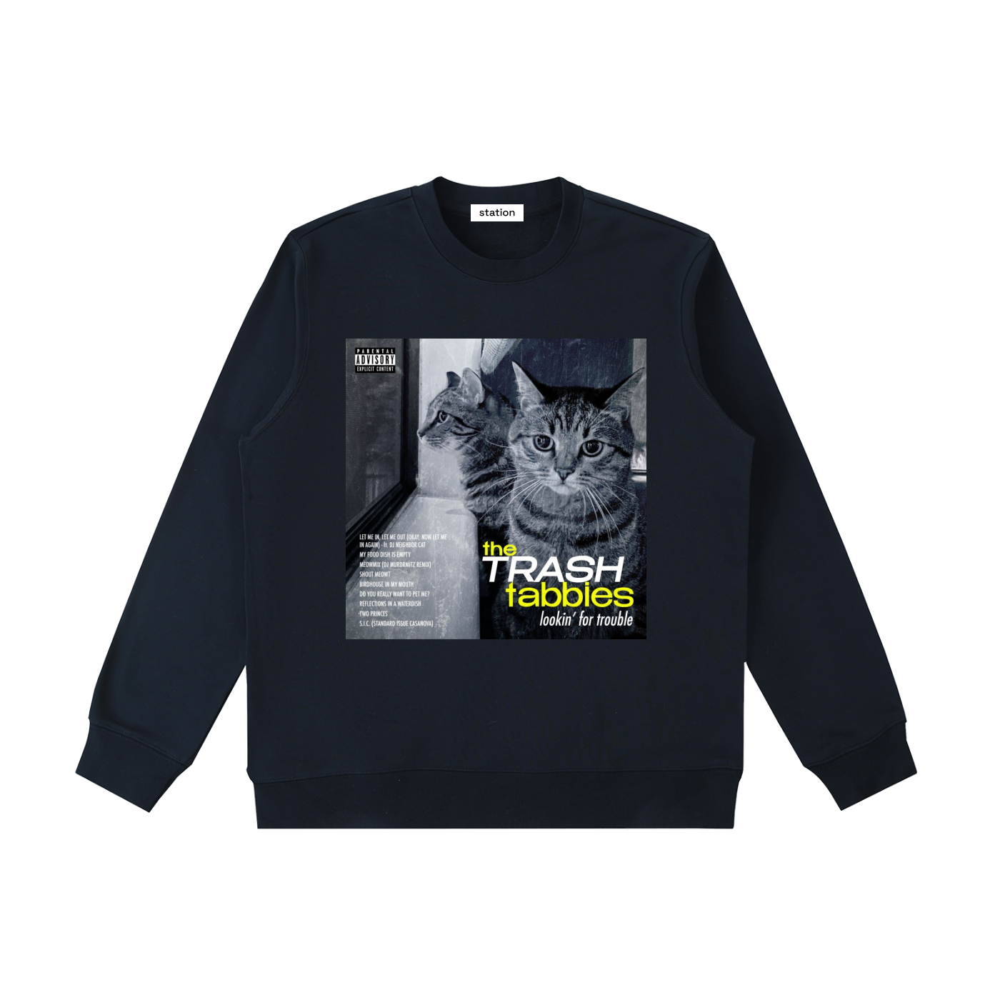 TRASH TABBIES crewneck sweatshirt